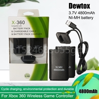 4800mAh Ni-MH Rechargeable Battery Pack with USB Charger Cable for XBOX 360 Wireless Controller Gamepads Replacement Batteries
