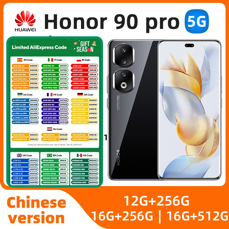 Honor 90 Pro 5G Mobile Phone 6.78 Inch 120Hz Screen Snapdragon 8+ Gen 1 200MP Camera 5000mAh Battery NFC Smart used phone