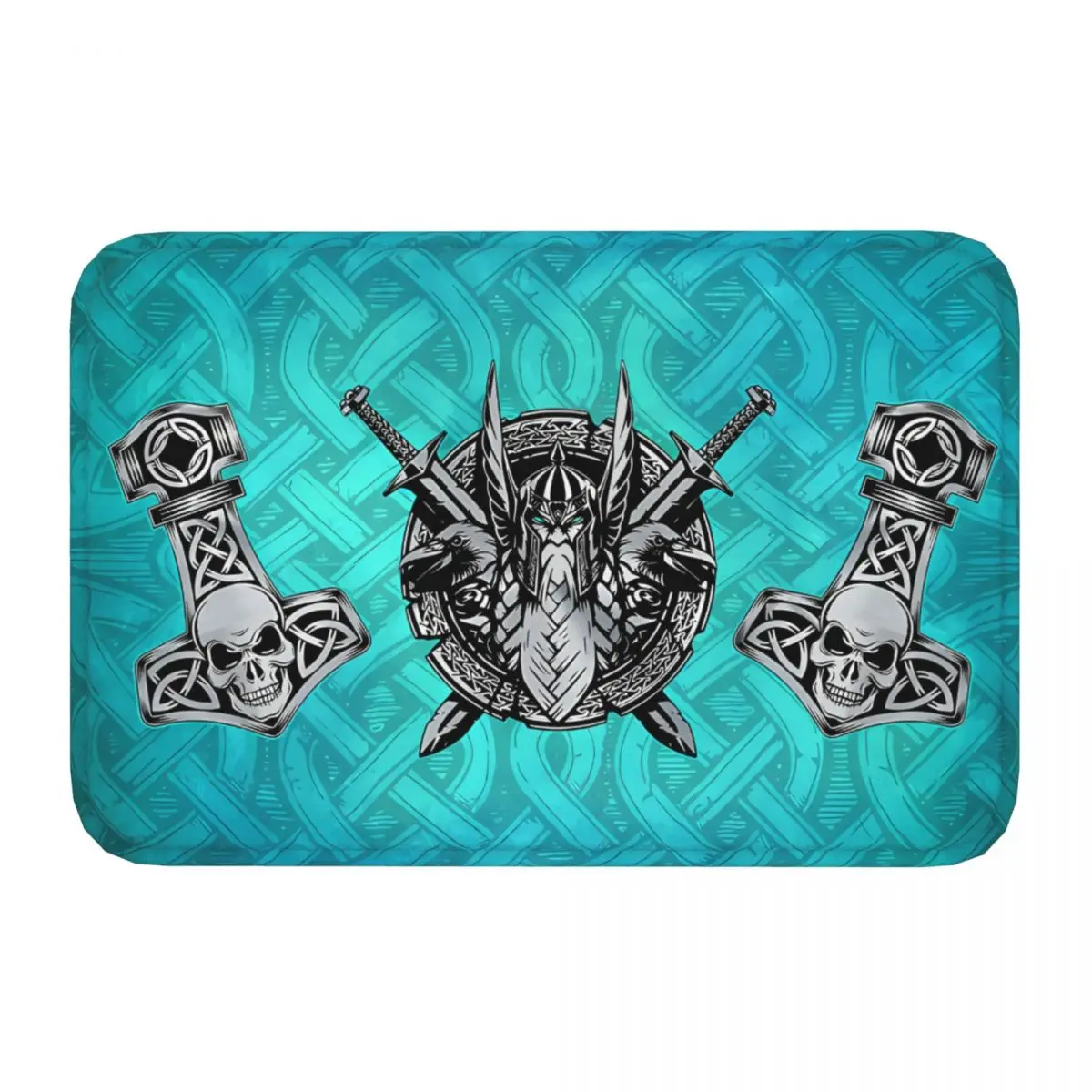 Blue Hammer Viking Non-Slip Carpet Doormat Bedroom Bathroom Mat Welcome Decor Rug