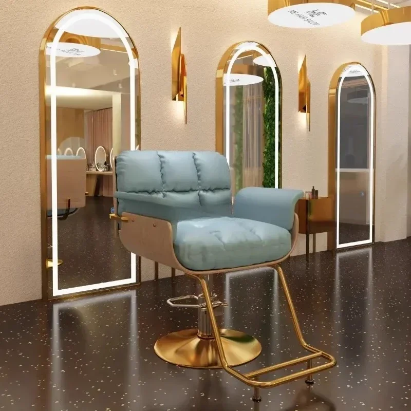 كرسي شامبو كرسي حلاق تصفيف الشعر عالي قابل للتعديل وشم كرسي حلاق تصفيف فاخر سيلا باربيريا أثاث تجميل