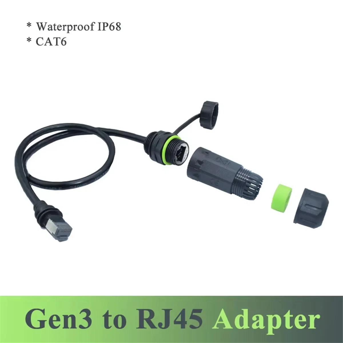100 cm for Gen3 Ethernet Adapter for Mini Cable Extension to RJ45 Coupler IP68 Waterproof for Dish and Router