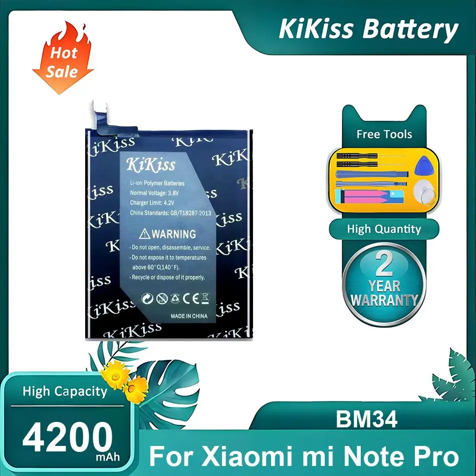

KiKiss Battery For Xiaomi mi Note Pro,BM34,4200mAh