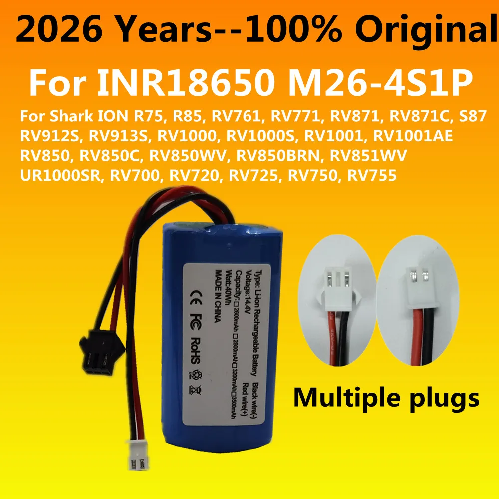 High Capacity 100% Original INR18650 M26-4S1P Battery For Cleaning Robot Battery RV700 RV720 RV750 RV755 R85 S87 RV761 RV771