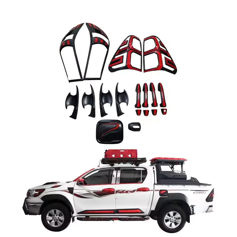 KQD Brand OEM/ODM Auto Car Accessories black and red Car Body Kits for Hilux Revo