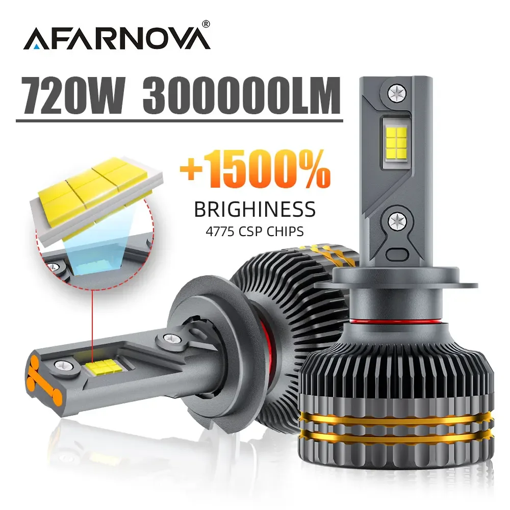 

720W 300000LM H4 H7 Led Headlight 4775 CSP Chips Canbus Led Lights for Car H1 H3 H8 H11 H13 HB3 HB4 9005 9006 9007 DC12V 6000k