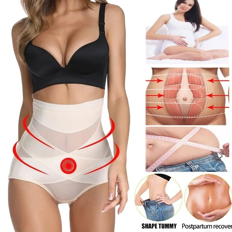 Women High Waist trainer Panties Postpartum Body Shaper Slimming belt Shapewear Women Sheath control Underwear Panty Butt Lifter