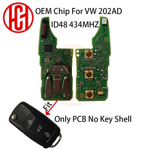 Original 48Chip Remote Car Key PCB 433Mhz 5K0837202AD for VW Volkswagen Beetle Caddy Eos Golf Jetta Polo Scirocco Tiguan Touran