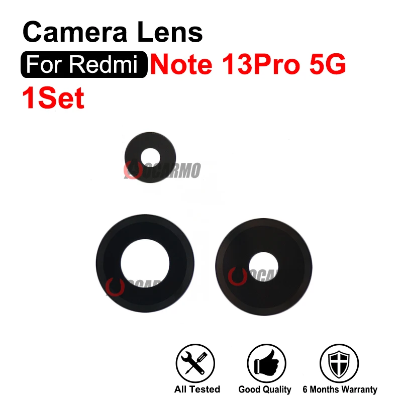 Lente de câmera traseira para redmi note 13pro 4g 5g, lente de vidro traseira com adesivo, peças de reposição para reparo