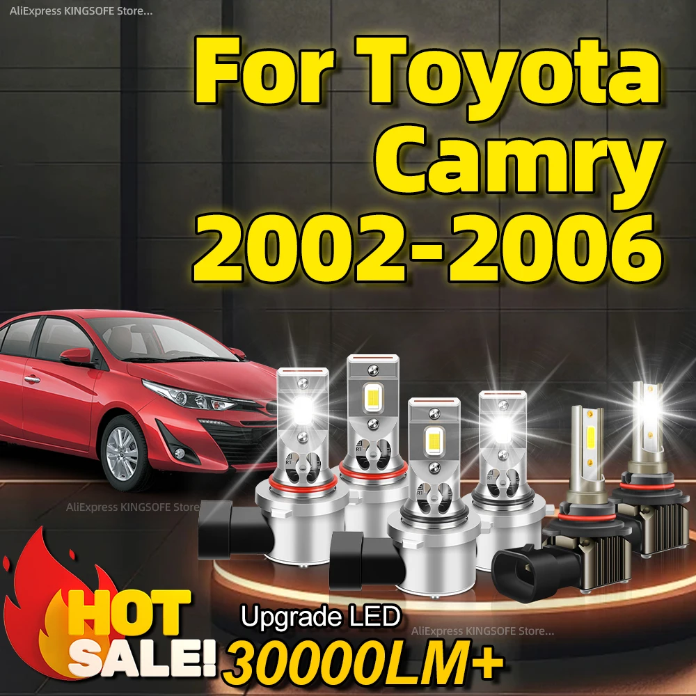 

2/6Pcs 30000LM Super Bright LED Headlight Canbus HB3 HB4 Car Lamp Wireless Fog Light For Toyota Camry 2002 2003 2004 2005 2006