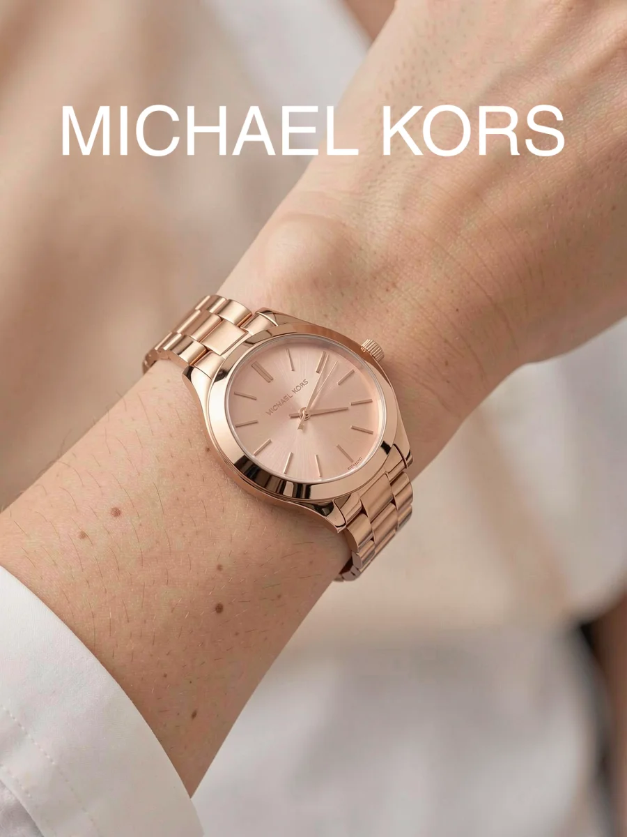 Michael Kors Women's Quartz Watch Rose Gold Minimalist Sunray Marker Dial Timepiece Sleek Daily Accessory for Office Routine