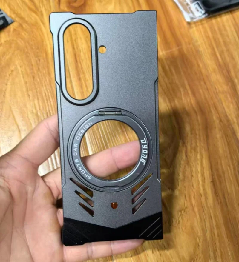 Magnetic Aluminum Alloy Metal Rimless Heat Dissipation 360° Stand Case Phone Cover For Samsung Galaxy Z Fold 8 Ultra 7 6 5G