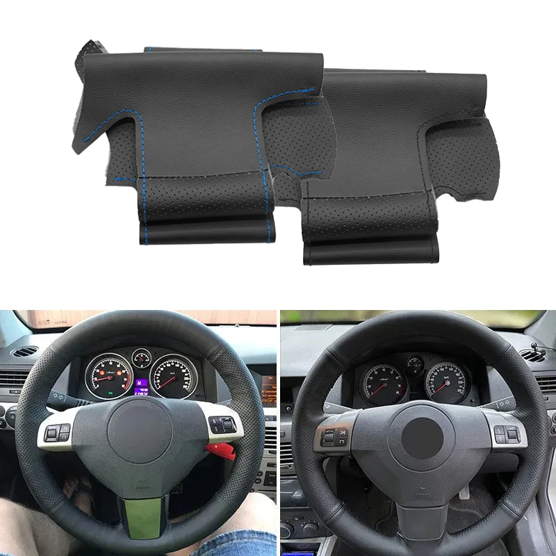 Perforated Microfiber Leather Steering Wheel Cover For Opel Vauxhall Holden Astra H 2004-2009 Signum Vectra C 2005-2009 Zaflra B