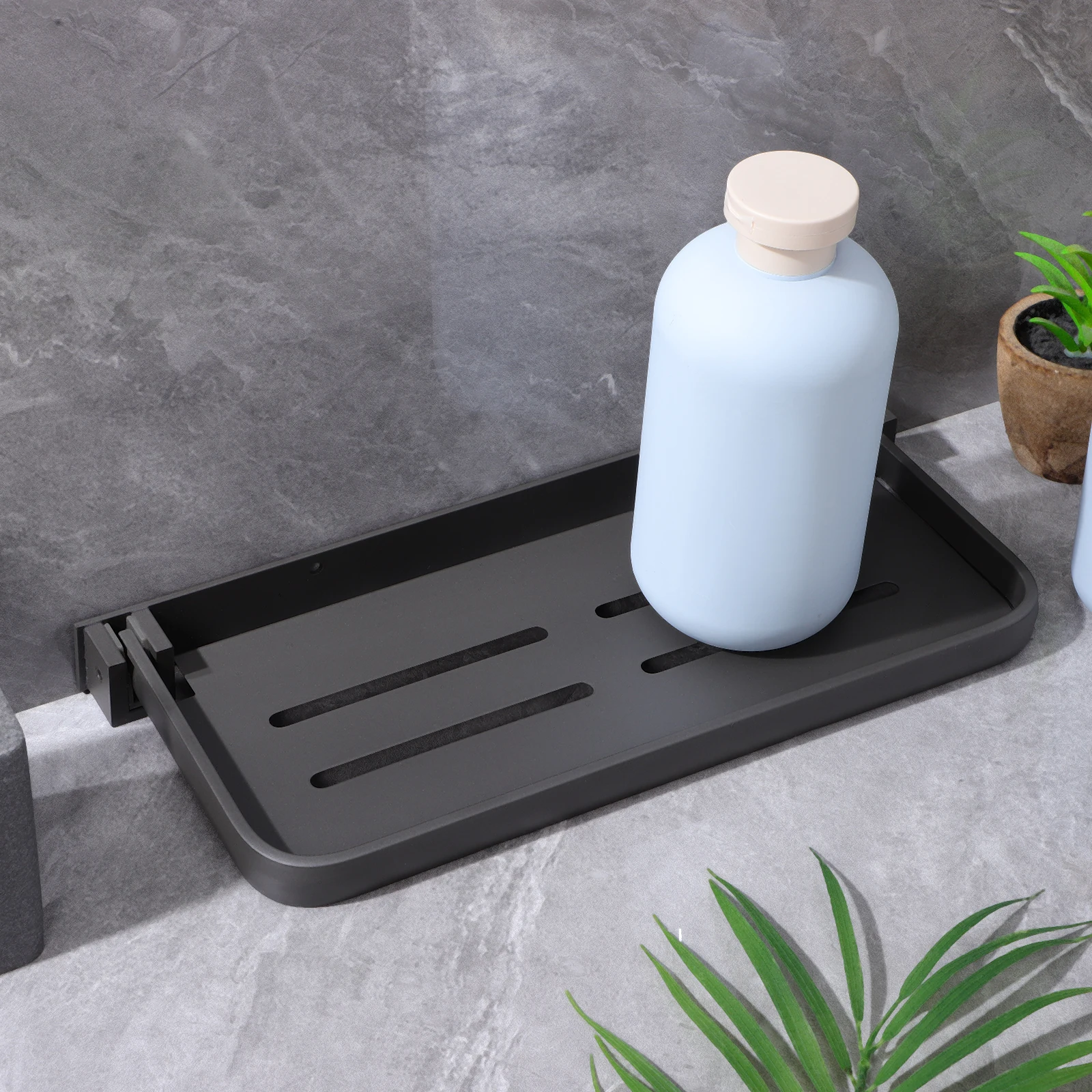 

Aluminum Foldable Sink Shelf Bathroom Storage Rack Drainage Holes Wall Mounted Collapsible rv folding bedside wall shelf hidden
