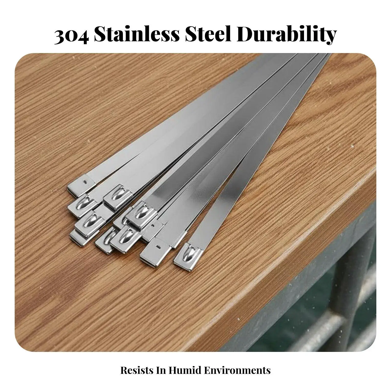 Heavy Duty Stainless Steel Cable Tie 304 Self Locking Metal Strap for Exhaust Wrap Industrial Wire Management