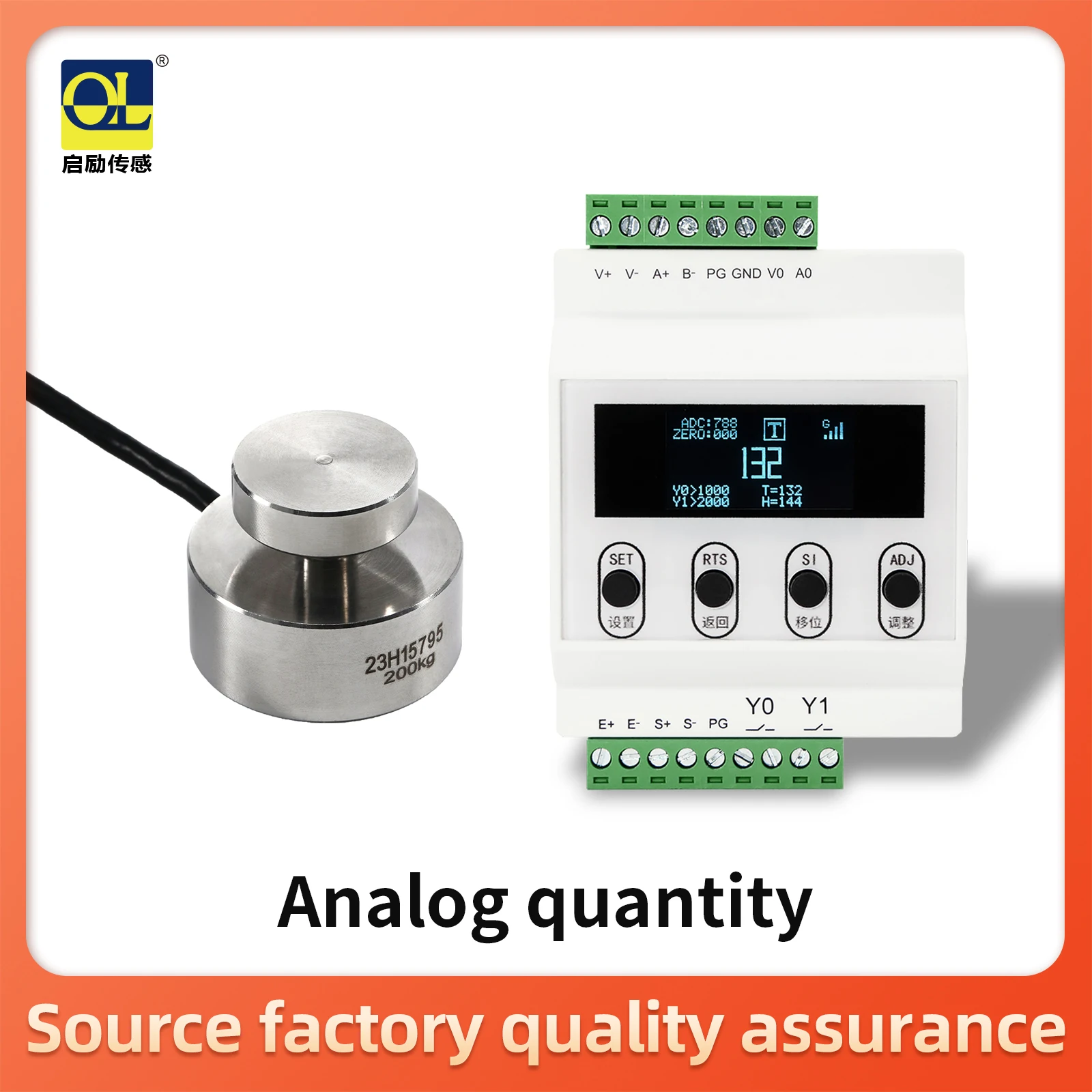 

Indicator display+load cell and display indicator, test compression force, load cell 100kg 200kg 500kg 1000kg