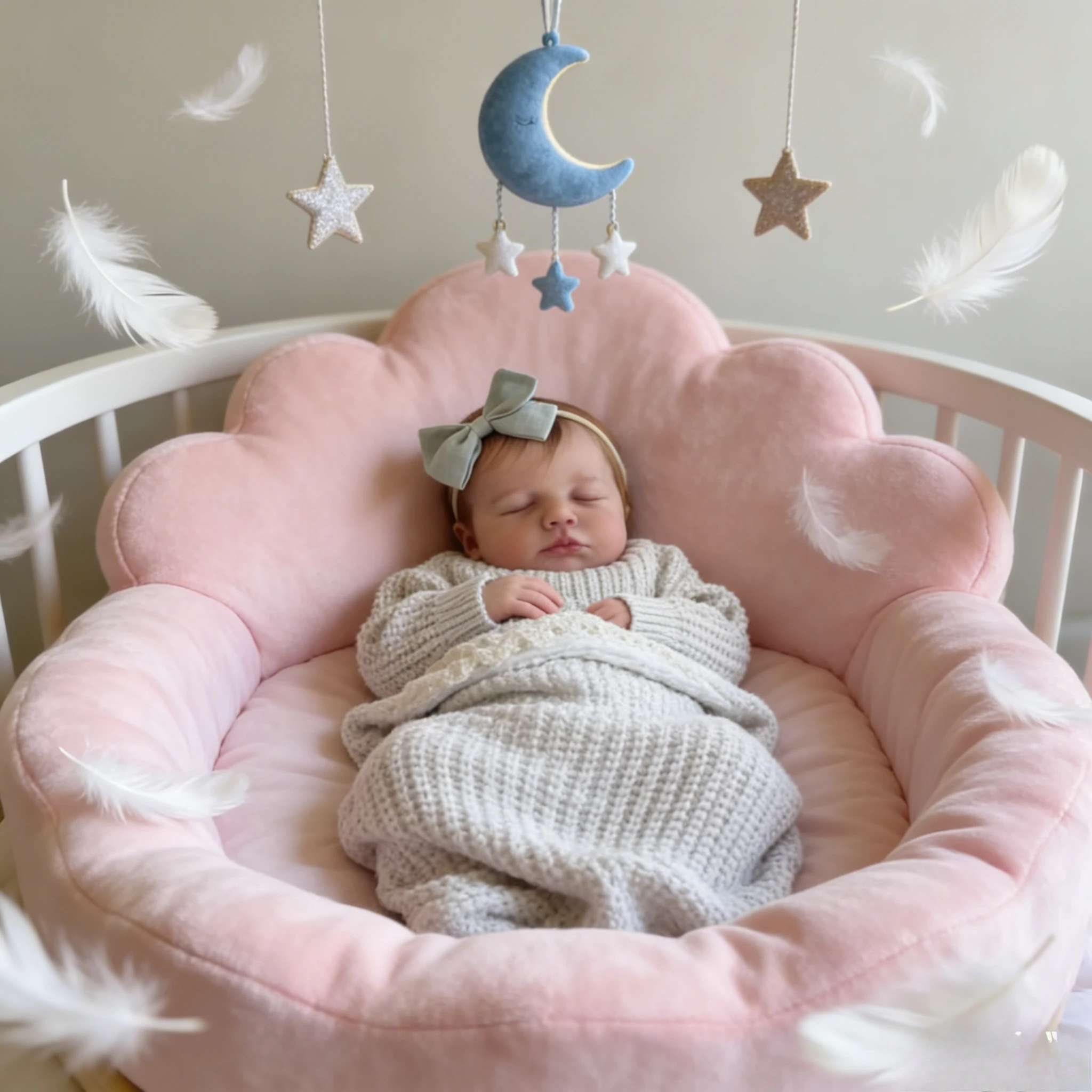 19inch Lifelike Loulou Sleeping Reborn Doll Soft Cotton Body 3D Skin Hand-Rooted Hair Collectible Toy for Kids