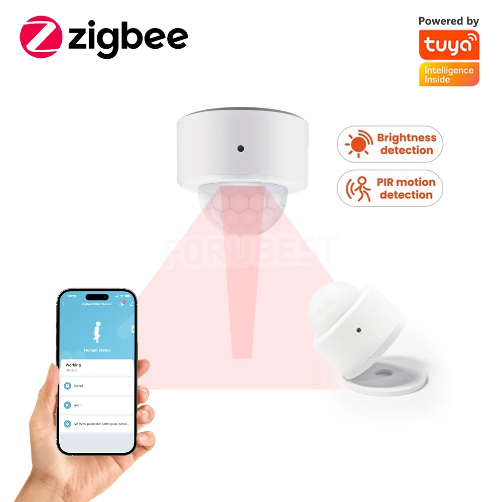 

Новый датчик движения Zigbee PIR детектор человеческого тела + яркий люкс инфракрасный датчик охранной сигнализации работает с Tuya Smart Life