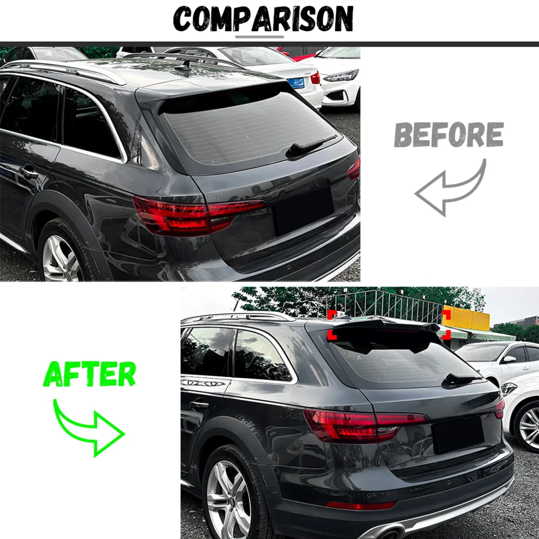 For Audi A4 B9 Avant S-line 2017-2024 Car Rear Roof Spoiler Rear Trunk Wing Lip Top Tail Wings Bodykit Tuning view 4