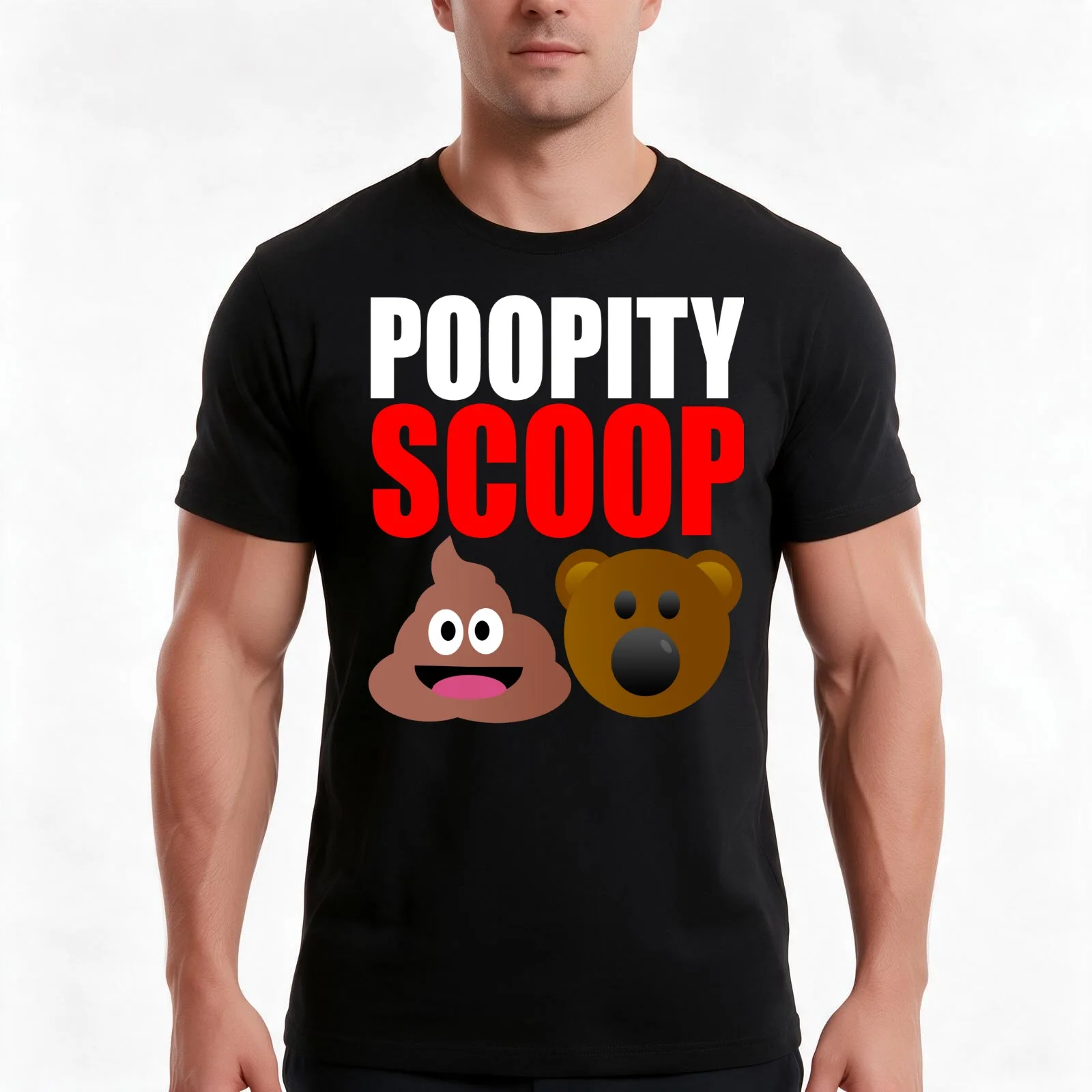 Poopity Scoop T-Shirt, Summer Casual Cotton Tee, Oversized Streetwear Tops, Vintage Graphic Print, Loose Fit Short Sleeve