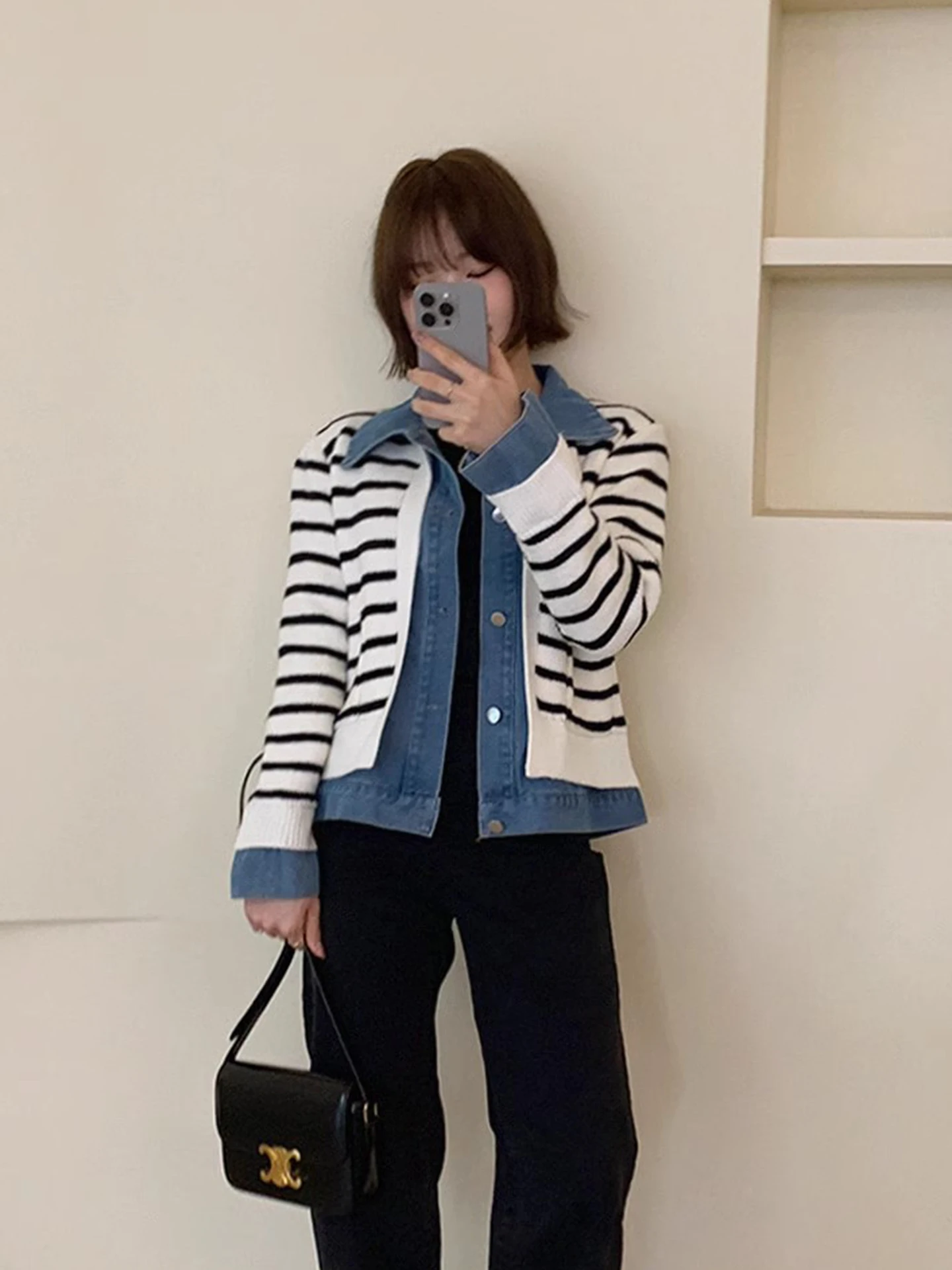 

Джинсовый топ в полоску с дизайном Sensation Color Blo, женский топ на молнии, весна-осень, Новое поступление, повседневная мода