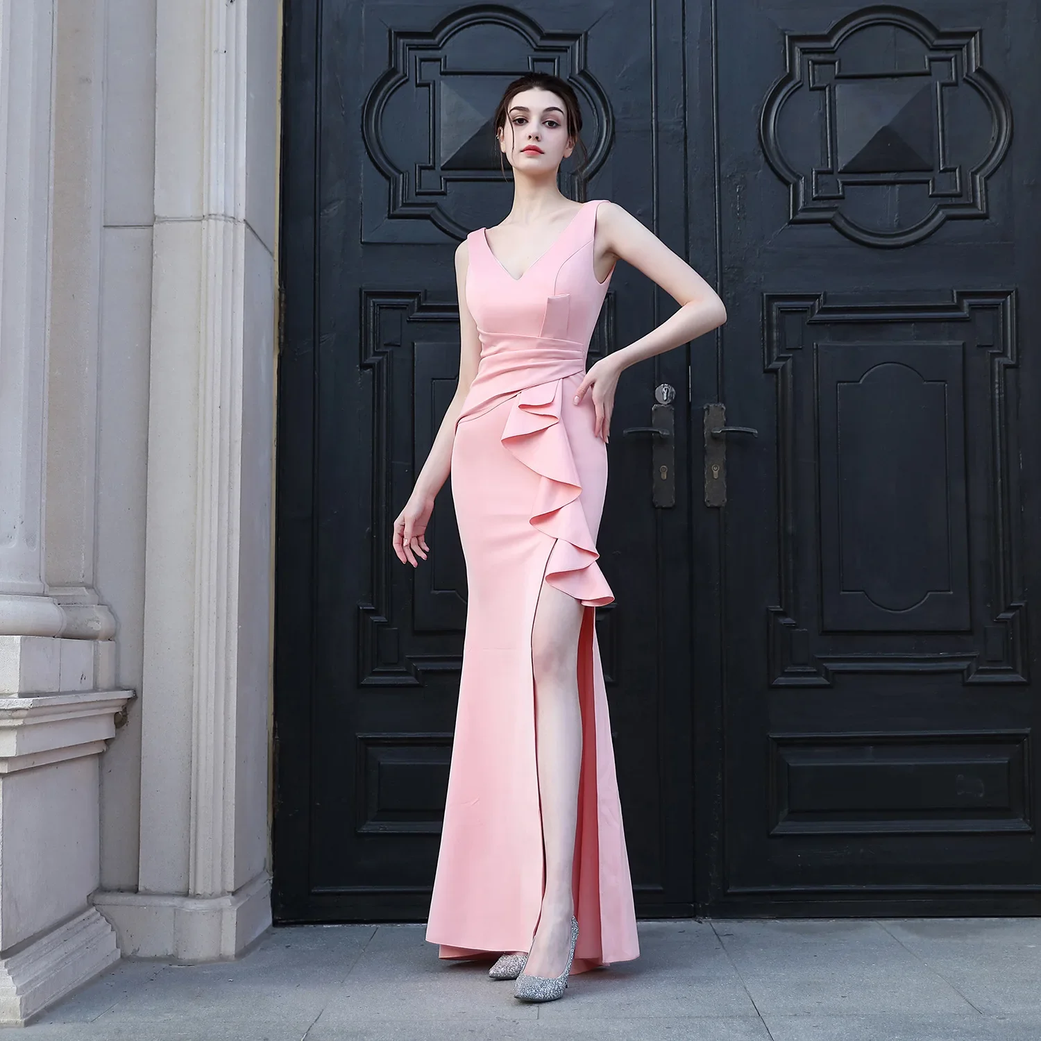 Formal Long Prom Dress for Women, Elegant Gown for Wedding Guest, Korean Party, Soft, Cheap, Free Shipping, Wedding, Guest, 2023