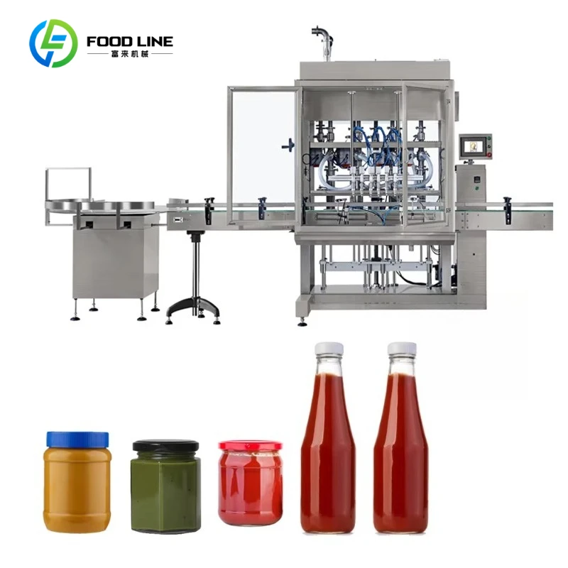 Quantitative Paste Bottle Filling Machine For Cream Chili Sauce Mayo Peanut Butter Food Processing Equipment