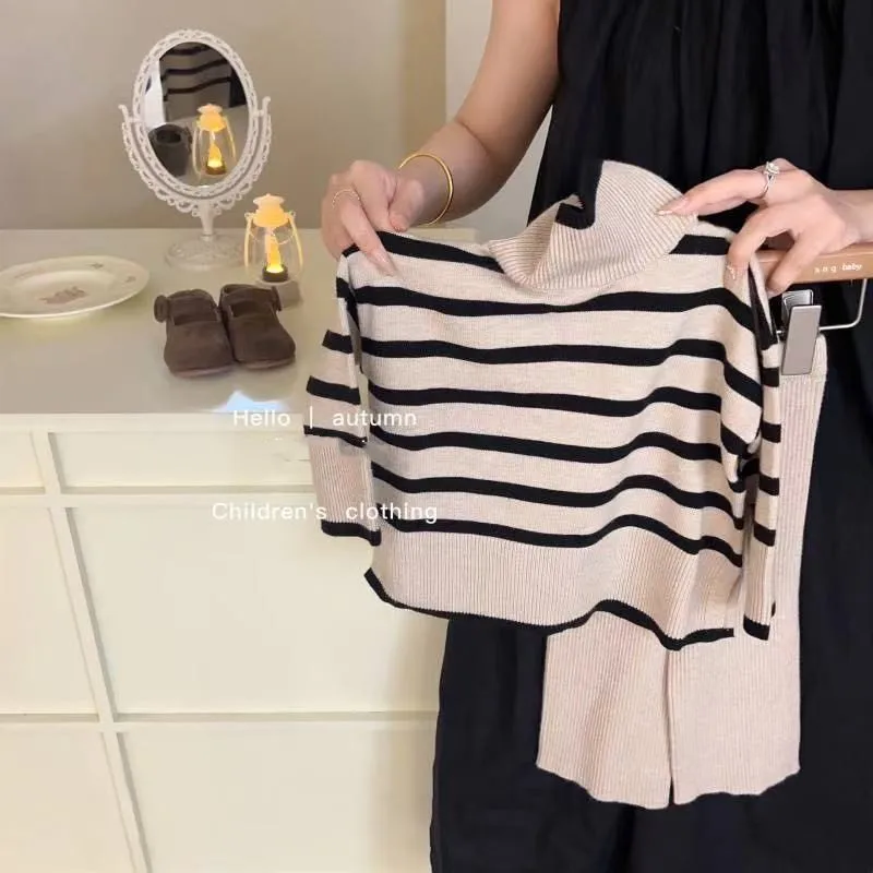 

Winter Children's Sets 2Pcs Children Girls Sweater Top Over Knitted Flared Pant 1-7 Years Girl Clothes Knitted Sweater+Pants Set