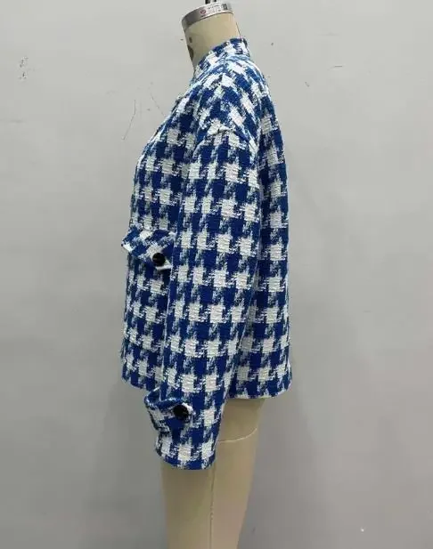 Fashion Coat for Women Autumn and Winter Loose New Style Casual Plaid Short Women's Wear