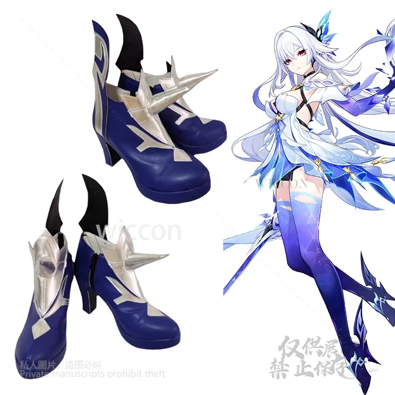 

Anime Game Genshin Impact Skirk Cosplay Party Role Playing 10cm Heel Shoes 35-43 Sexy Halloween Party Women Comic Con Customized