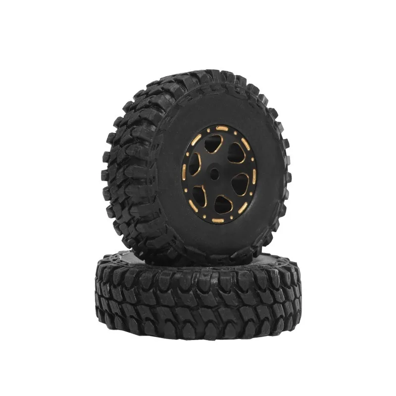 

FOR Black Coating Brass 1.0" Beadlock Wheel Tires Set for 1/24 1/18 RC Crawler Car Axial SCX24 AX24 TRX4M FCX24