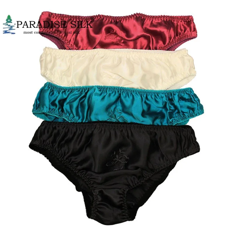 

Womens Silk Panties Lot 4 Pair 100% Pure Bikini High Quality Sexy Underwear Lingerie Size US S M L XL XXL