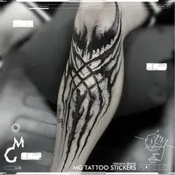 Gothic Tattoos Mystic Totem Temporary Tattoos for Women Man Arm Leg Art Tattoo Waterproof Tattoo Stickers Geometry Fake Tattoo