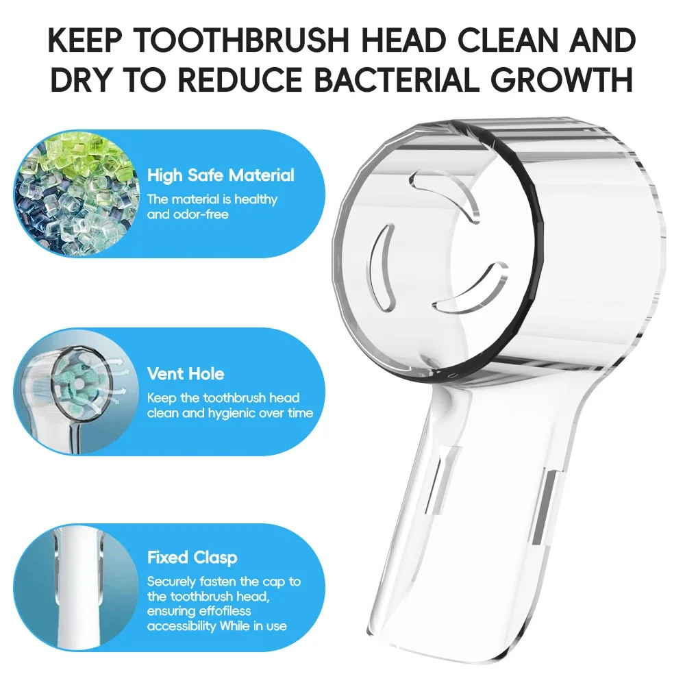 Toothbrush Dustproof Covers Caps Compatible with Braun Oral B Replacement Heads and IO Series Electric Toothbrush Head Protector