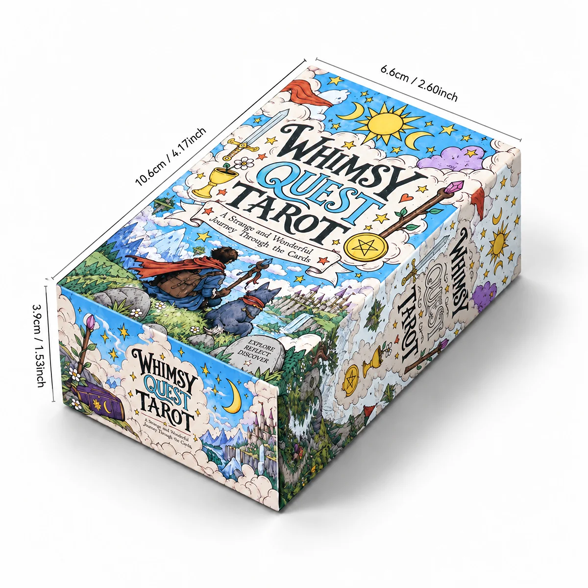 Whimsy Quest Tarot 78 Card Deck Hand Drawn Fantasy Tarot Cards Classic Symbolism Intuitive Readings Self Reflection Spiritual