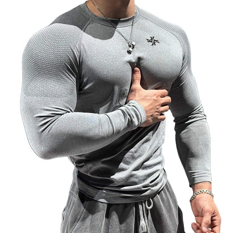 Men's Athletic Compression Workout Vest Shirt Slim Fit Base Layer Casual Sports Top Printed Solid Color Round Neck T-shirt