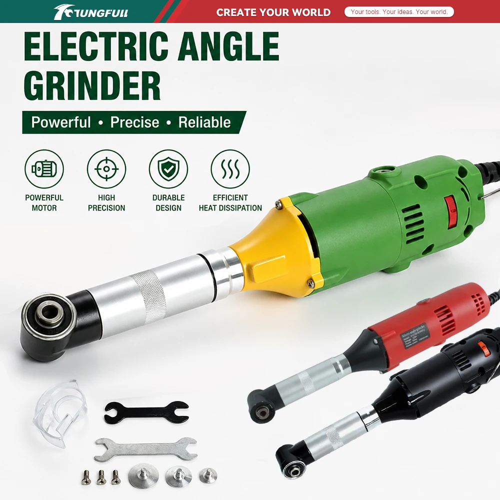 TUNGFULL 90° Electric Tile Cutting And Grinding Machine Set 220V 6-Gear Mini Rotary Straight Grinder Sander Tool
