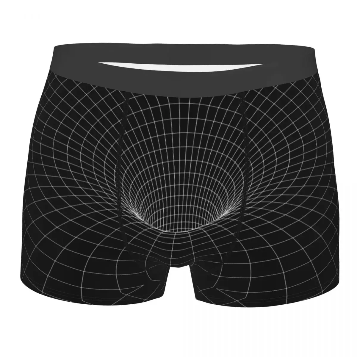 

Custom Abstract Grid Wormhole Boxers Shorts Panties Male Underpants Stretch Geometric 3D Vortex Illusion Briefs Underwear