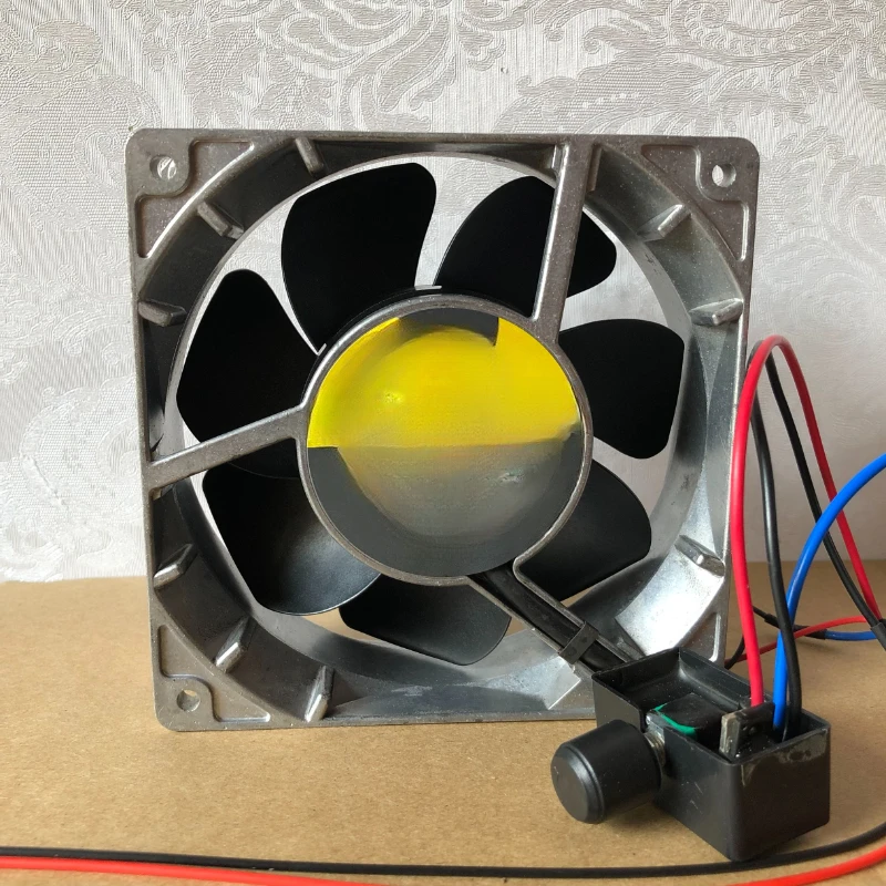 

12038 12cm Metal Speed Regulating Fan Motorcycle Air-cooled Oil-Cooled Modified 12V 1.9A