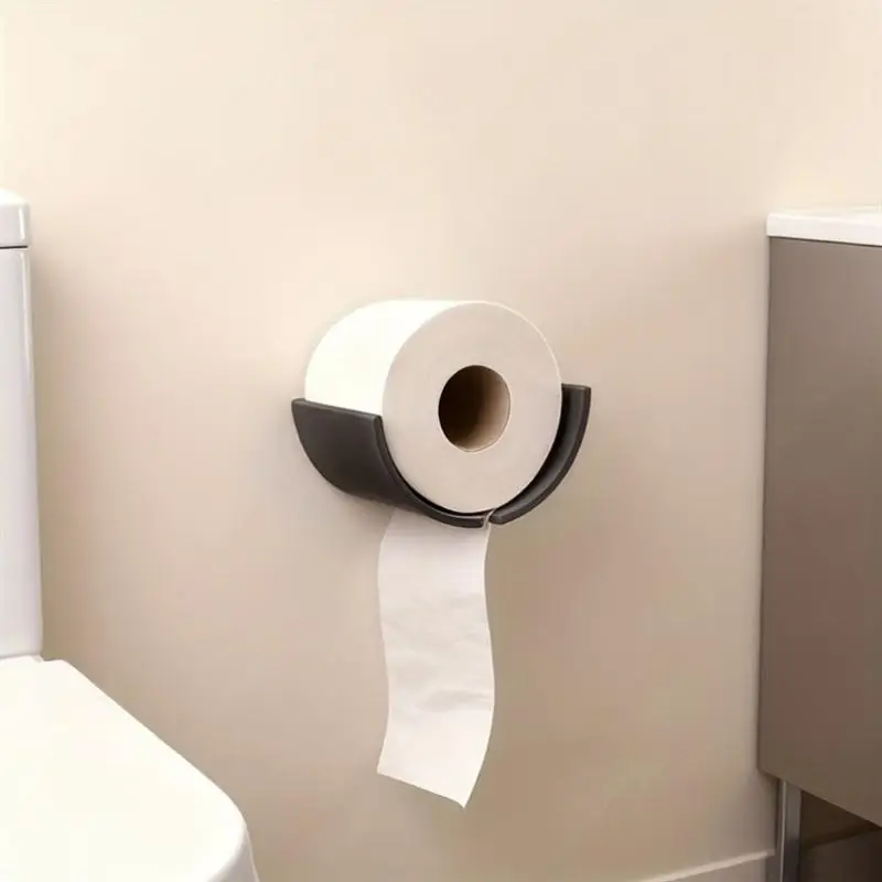 3D Printed No Drilling Wall Mount Paper Holder Multifunctional Rust Free Tissue Roll Organizer for Home Bathroom