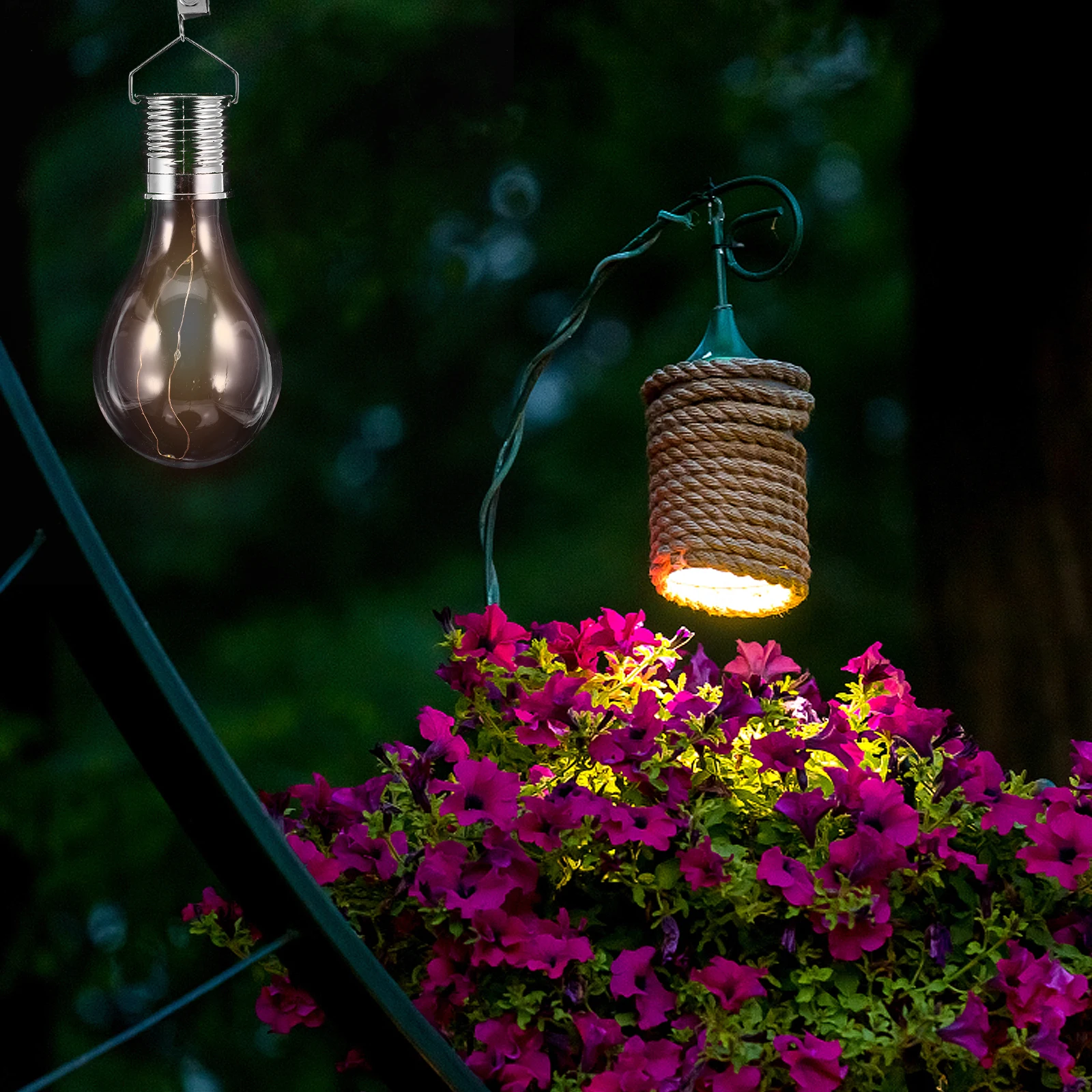 5 قطعة المصابيح الشمسية معلقة Led أضواء في الهواء الطلق مصباح الحديقة لساحة فناء الحديقة ديكور كليب على تعمل بالطاقة الشمسية ضوء لمبة استبدال