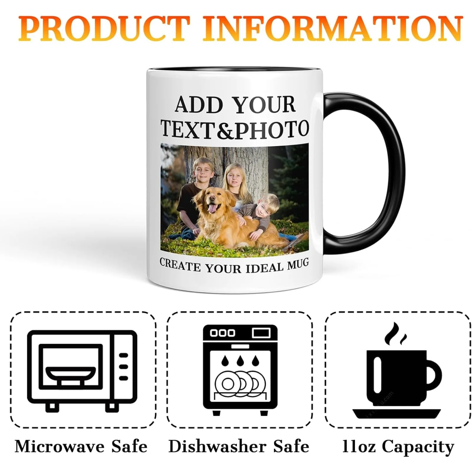 Pet Owners Birthday Gift Personalized Photo 11oz Ceramic Two Tone Coffee Mug image 6