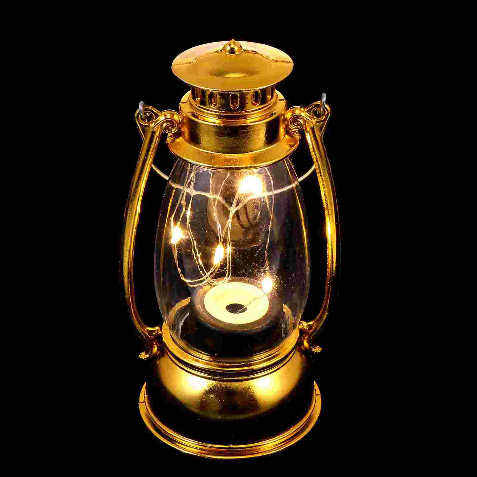 Flameless Oil Lamp Lantern Vintage Light Adornment LED Pod Lights Plastic Ornament