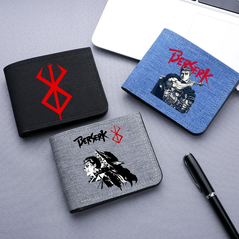 Japanese Anime Berserk Purse Women Men Outdoor Portable Wallets Cartoon Pattern Printed Wallet Boy Girl Kawaii Purses Party Gift