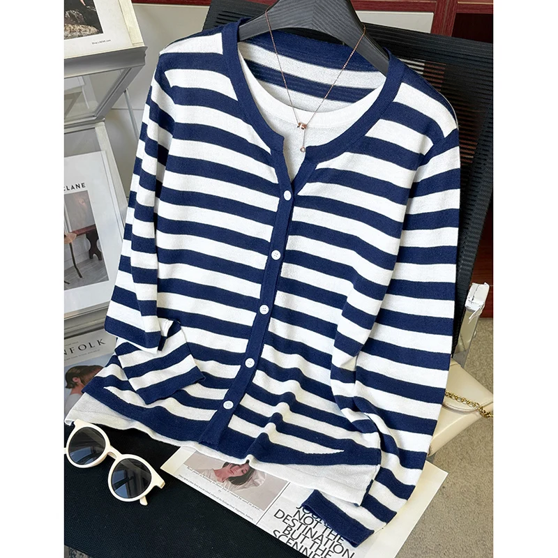 WinvyNee Donna Cardigan di lana Maglione Solido a righe Casual Tuta sportiva calda Maglieria Top Autunno Inverno Abbigliamento donna B1107007