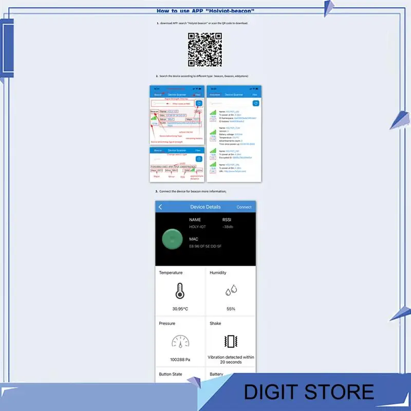 1 PCS NRF52810 Etiqueta de baliza con sensor acelerómetro BLE5.0 Bluetooth Módulo de bajo consumo de energía Ibaliza, negro