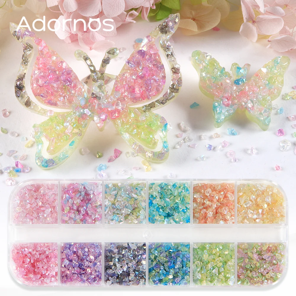 Irregular Crystal Stone Epoxy Resin Fillers Spring Colorful Glass Rhinestones Resin Filling DIY Pendant Keychain Accessories