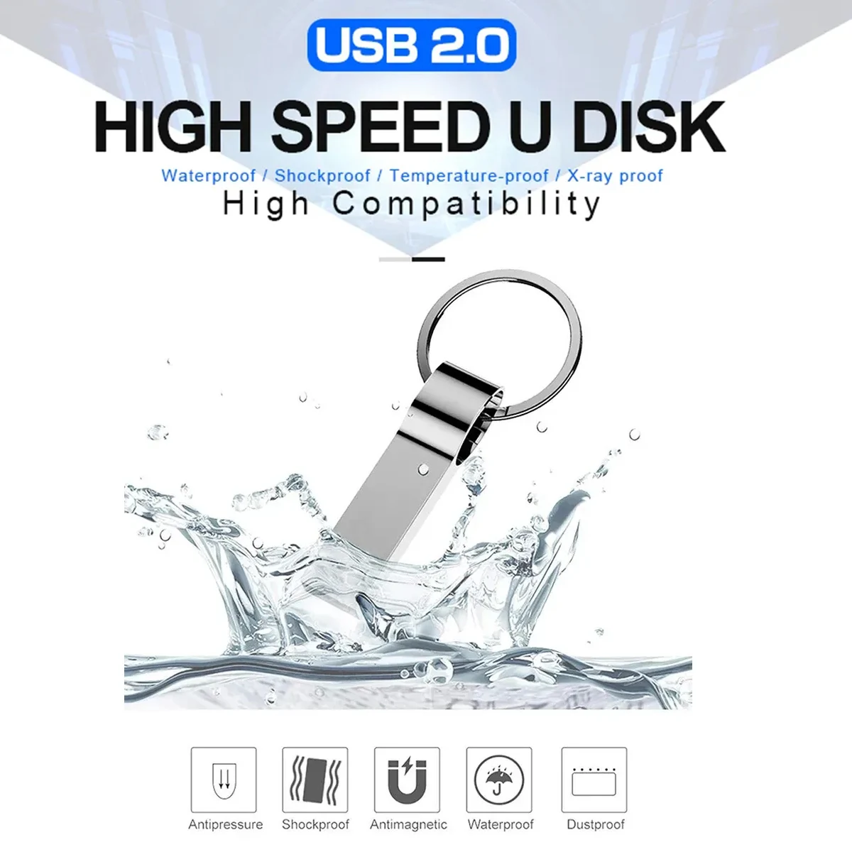 Z-SUIT 2023 New U-disk Metal USB Flash Drive 64GB/32G/128GB Fast Read Pen Drives USB Memory Stick PenDrives Waterproof Flash USB