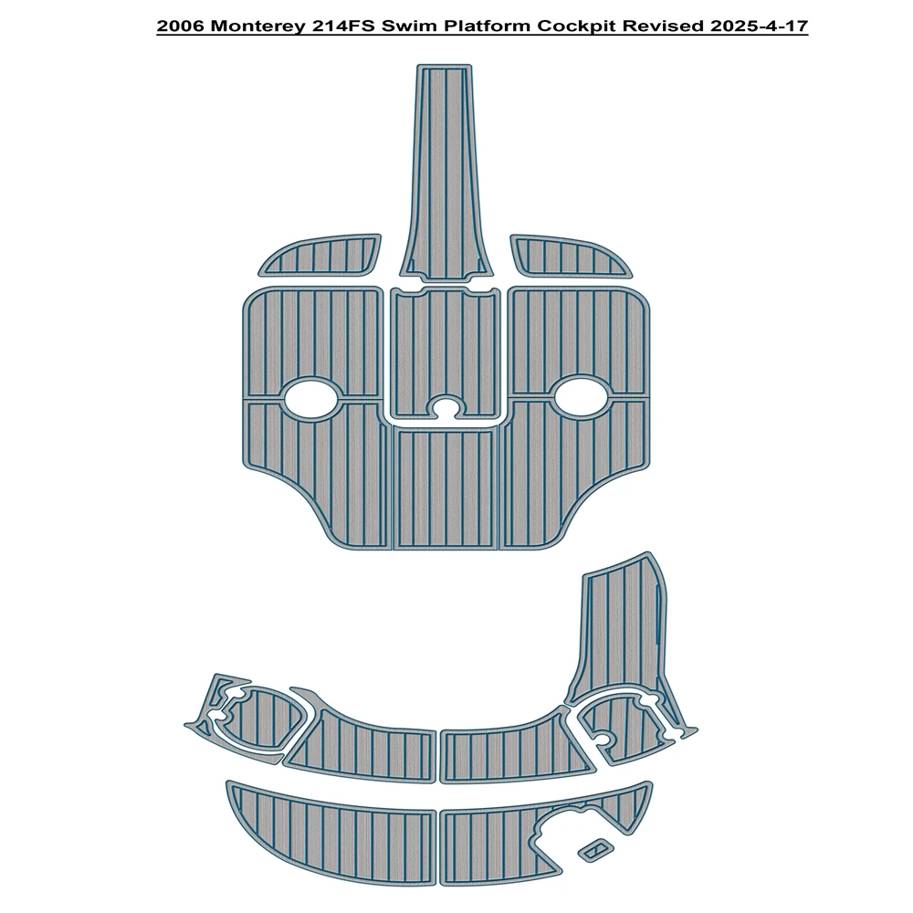 

2006 Monterey 214FS Swim Platform Cockpit Pad Boat EVA Foam Teak Deck Floor Mat SeaDek Gatorstep Style Self Adhesive snf6mdj