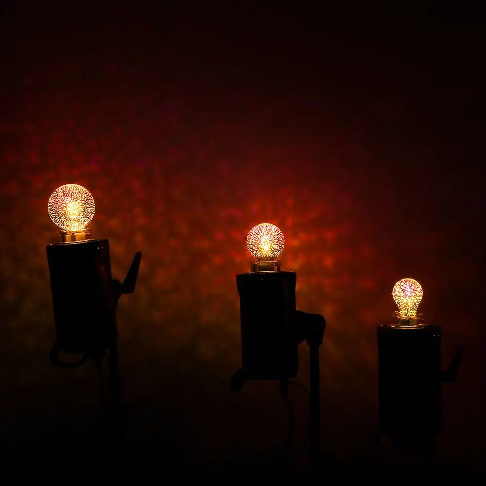 Supporto E27 da 3 W Decorazione domestica Connettore a vite Lampada da festa in vetro Lampadina Edison 3D