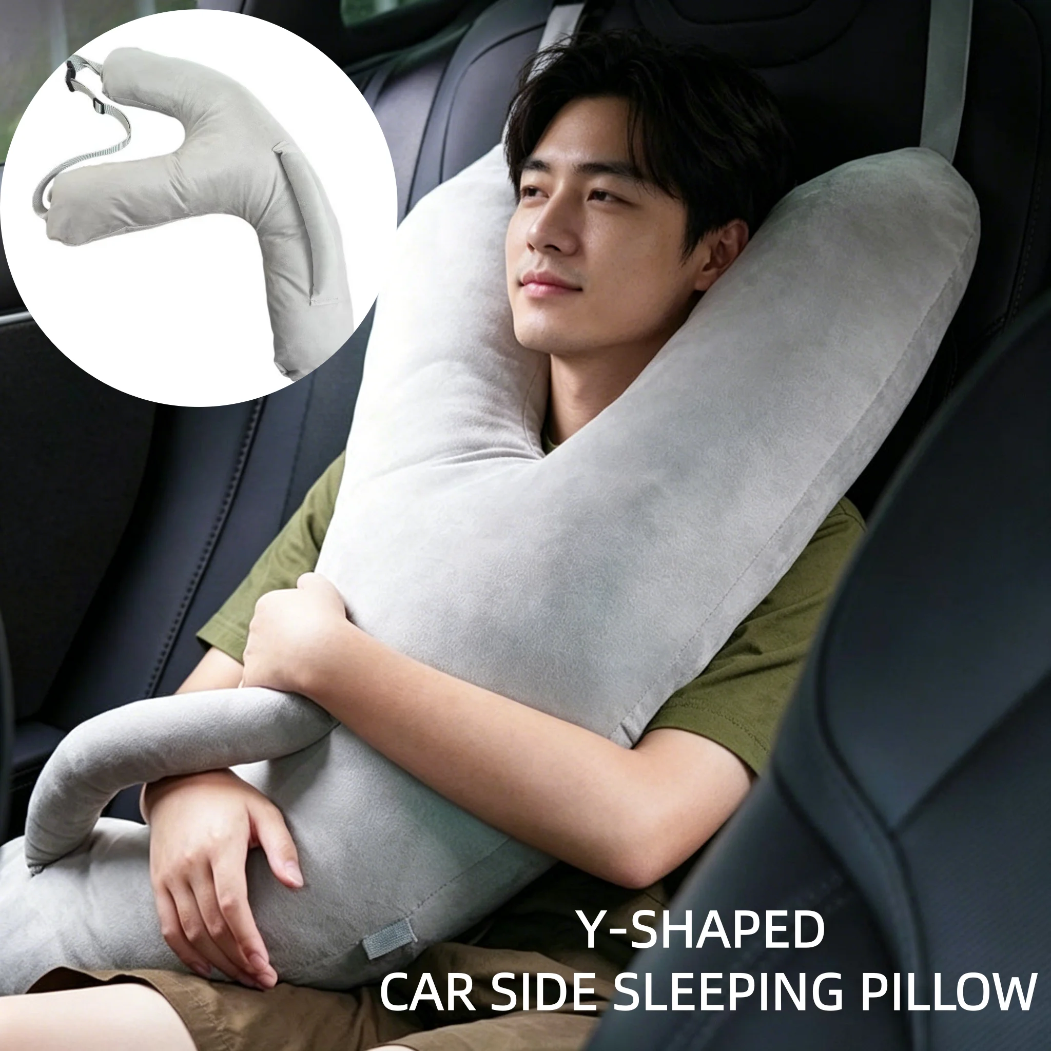 

Y-Shaped Car Travel Pillow Plush Neck Support for Sleeping Comfortable Headrest Cushion for Airplane And Long Car Trips Office
